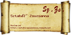 Sztahó Zsuzsanna névjegykártya