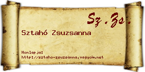 Sztahó Zsuzsanna névjegykártya