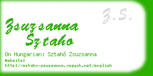 zsuzsanna sztaho business card